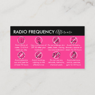 Neon Pink Radio Frequency Skin Tighten Aftercare Visitenkarte