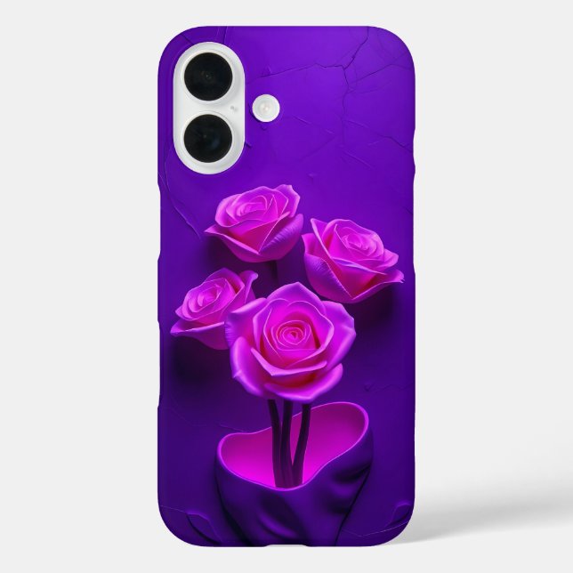Neon Pink Rose Glow Art Case-Mate iPhone Fall Hülle (Rückseite)