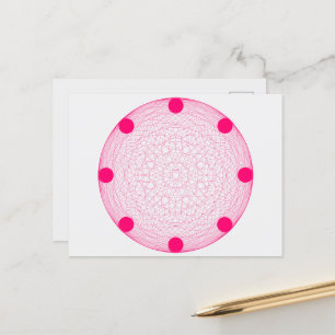 Neon Pink Sacred Circle Postcard - Anpassbar Ankündigungspostkarte