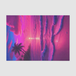 Neon Pink Sandy Beach Decoupage | Lebhaft tropisch Seidenpapier