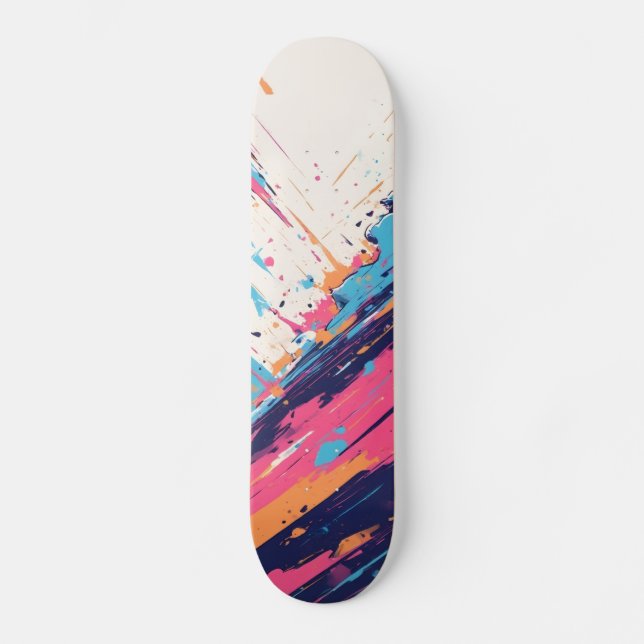 Neon Pink Skateboard, Glow-in-the-Dark Skateboard, Skateboard (Vorderseite)