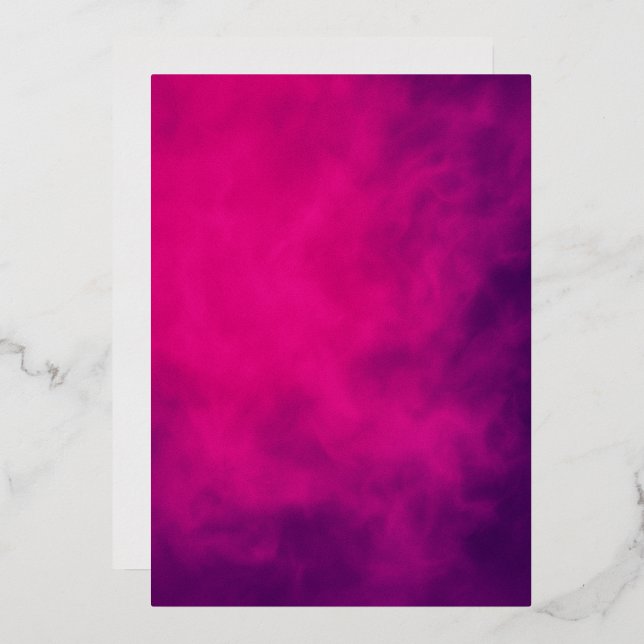 Neon Pink Smoke Foil Einladung - individuell einst (Vorderseite/Rückseite)