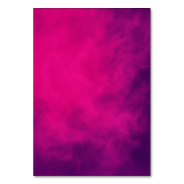 Neon Pink Smoke Table Card - Anpassbar Tischnummer (Vorderseite)