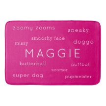 Neon Pink Soft Flat Dog Name + Nickname