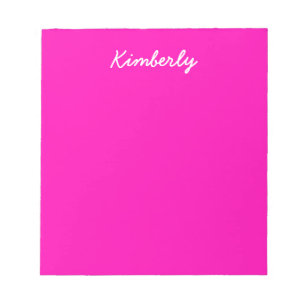 Neon Pink Solid Color Anpassen Notizblock