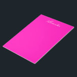 Neon Pink Solid Color Anpassen Notizblock<br><div class="desc">Dieses Produkt ist in Neon Pink erhältlich,  einer sehr hellen,  lebhaften rosa Farbe. Passen Sie dieses Produkt einfach mit Ihrem eigenen Text,  Bild oder Foto an.</div>