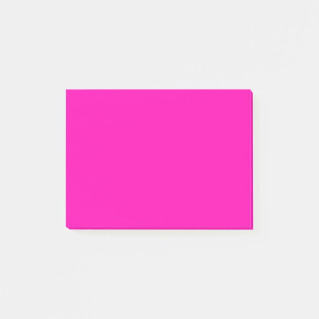 Neon Pink Solid Color Anpassen Post-it Klebezettel (Vorderseite)