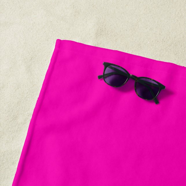 Neon Pink Solid Color Anpassen Strandtuch (Beispiel)