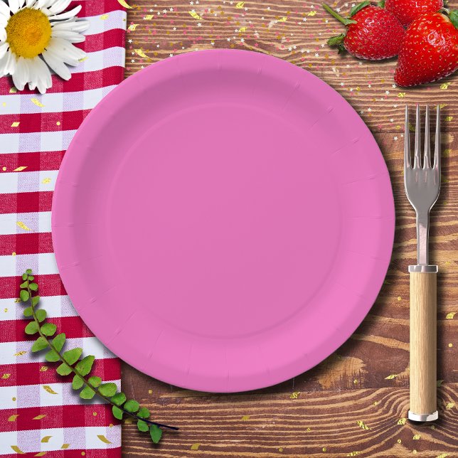 Neon Pink Solid Color | Classic Pappteller (Von Creator hochgeladen)