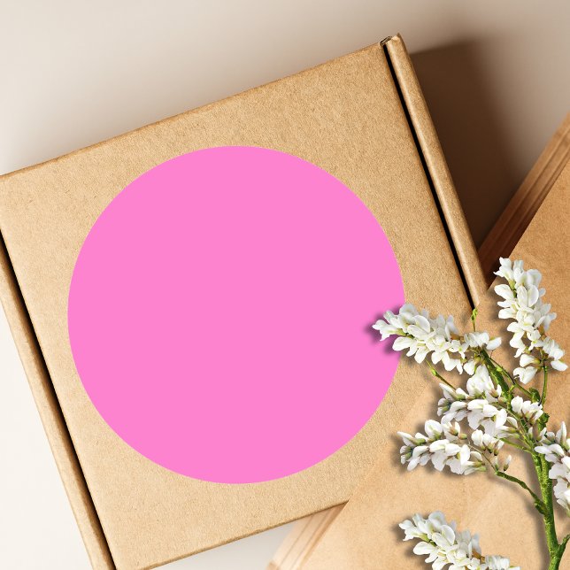 Neon Pink Solid Color | Classic Runder Aufkleber (Von Creator hochgeladen)