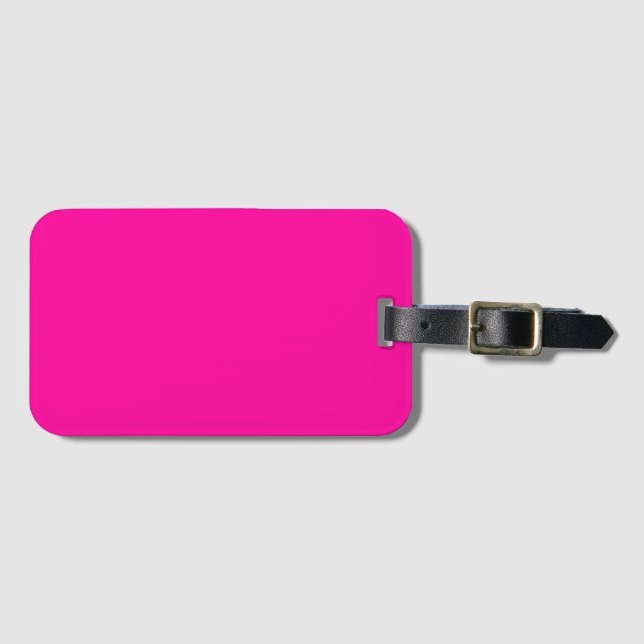 Neon Pink Solid Color Gepäckanhänger (Vorderseite (Horizontal))