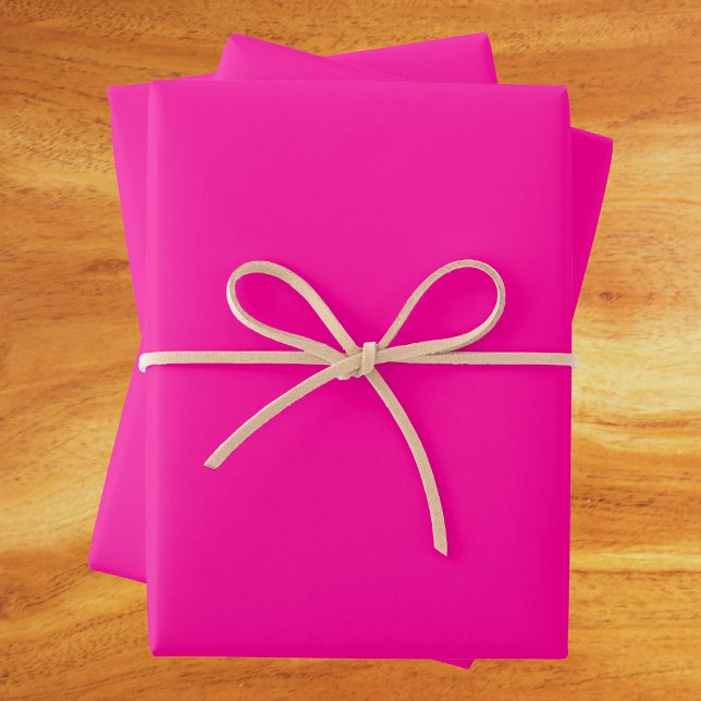 Neon Pink Solid Color Geschenkpapier Set (Von Creator hochgeladen)