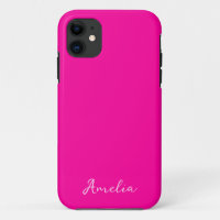 Neon Pink Solid Color individuelle Name