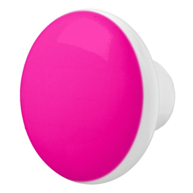 Neon Pink Solid Color Keramikknauf (Rechts)