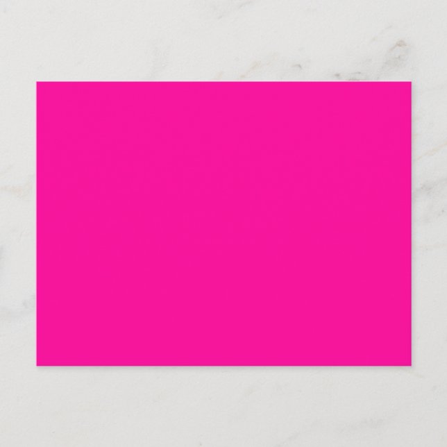 Neon Pink Solid Color Postkarte (Vorderseite)