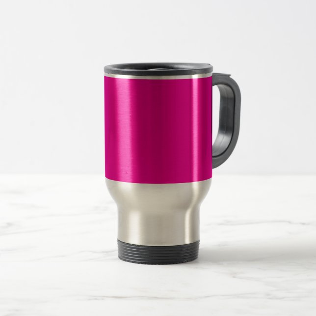 Neon Pink Solid Color Reisebecher (VorderseiteRechts)