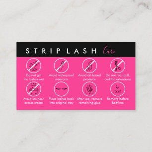 Neon Pink Strip Lash Aftercare Visitenkarte