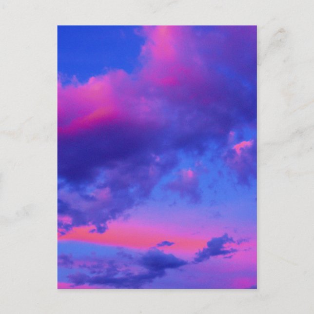 Neon Pink Sunset Postkarte (Vorderseite)