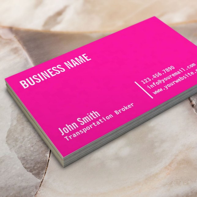 Neon Pink Transportbroker Business Card Visitenkarte (Von Creator hochgeladen)