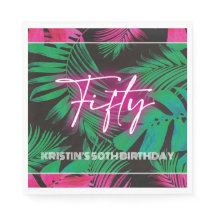 Neon Pink Tropical 50. Geburtstag