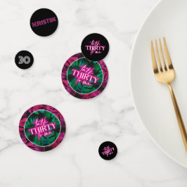 Neon Pink Tropical Talk Dreißig zu mir 30. Geburts Konfetti