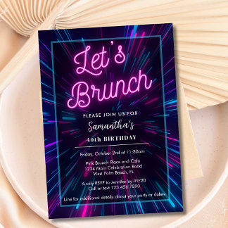 Neon Pink und Black Lasst uns jedes Event-Party fe Einladung