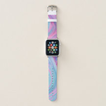 Neon Pink und Blue Art Apple Watch Band