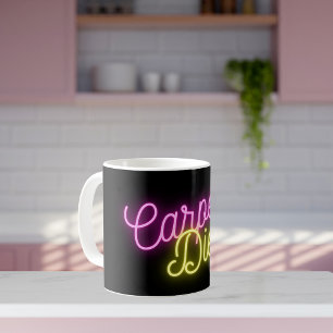 Neon Pink und Gelbe Karpfen Diem Zweifarbige Tasse