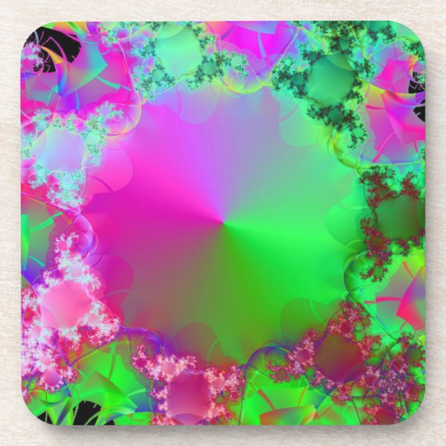 Neon Pink und Green Cone Getränkeuntersetzer (Vorderseite)