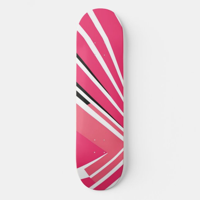 Neon Pink und White Simple Vector Skateboard (Vorderseite)