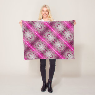 Neon-Pink-Waben-Gitter-Decke Fleecedecke