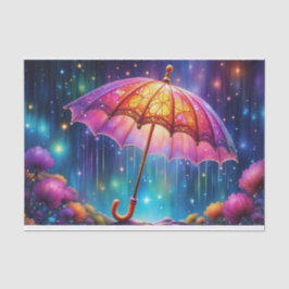 Neon Pink Whimsical Umbrella Decoupage Papier