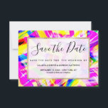 Neon Pink Yellow Brushstroke Explosion Art Save The Date<br><div class="desc">Modernes, kühn, künstlerisches und farbenfrohes Neonpinken, Gelb, Blau und Grün bemalt Bruststrich Explosionsart Muster. ***WICHTIGE HINWEIS FÜR DESIGN: Für individuelle Designanfragen, wie z.B. passende Produktanfragen, Farbänderungen, Platzierungsänderungen oder andere Änderungswünsche, klicken Sie bitte auf den "KONTAKT"-Button oder senden Sie eine E-Mail an den Designer direkt unter lafemme.art@gmail.com. Sie können ihr sogar...</div>