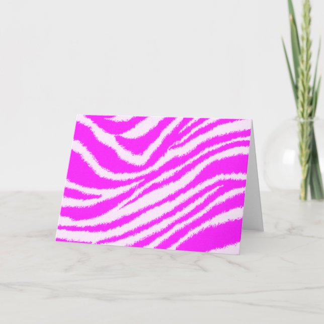 Neon Pink Zebra Karte (Vorderseite)