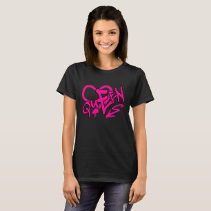 Neon-Pinkes „Queen“-Graffiti T-Shirt