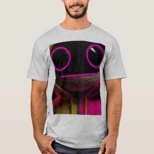 Neon-Pinkes Süßes Monster-Gesicht Grafik-T-Shirt   T-Shirt
