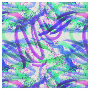 Neon-Pinselstrich-Farbspritzer Mintgrün Magenta Stoff
