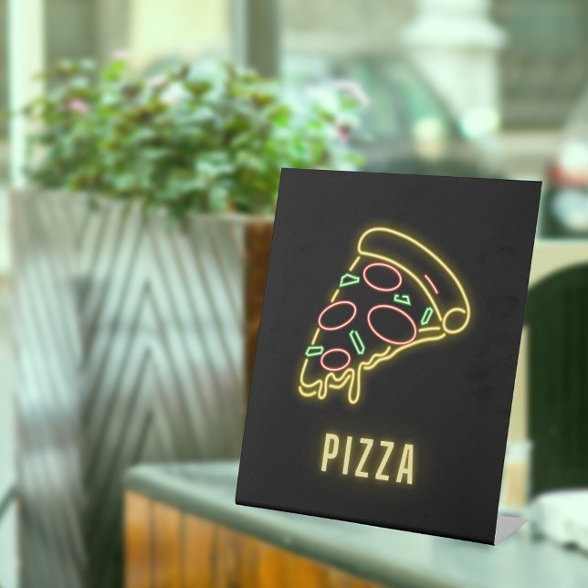 Neon Pizza Slice Sockelschild (Von Creator hochgeladen)