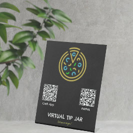 Neon Pizza Virtual Tip Jar Tabletop Zeichen Sockelschild