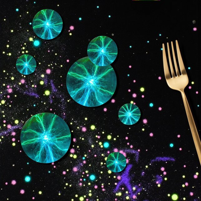 Neon Plasma Ball Electric Party Konfetti (Electricity ball table confetti for fun STEM and science themed events)