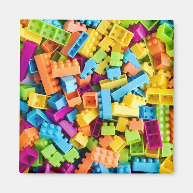 Neon Plastic Gebäude Blocks Magnet (Vorne)