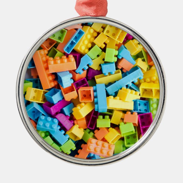 Neon Plastic Gebäude Blocks Ornament Aus Metall (Vorne)