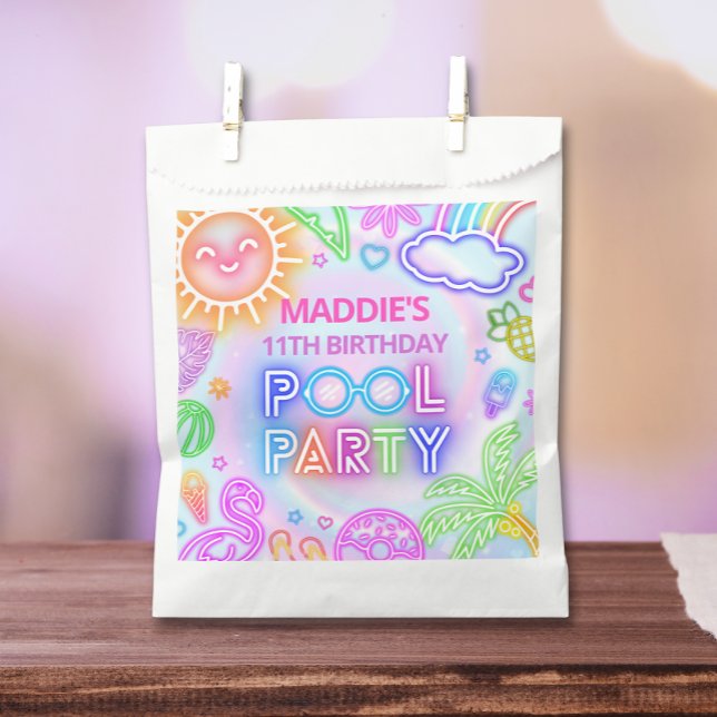 Neon Pool Party Birthday Fevor Bags Geschenktütchen (Von Creator hochgeladen)