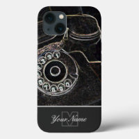 Neon-Pop-Art altes Retro-Telefon mit Monogram!