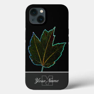 Neon-Pop-Art Blatt Venen Makro mit Monogram! Case-Mate iPhone Hülle