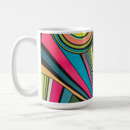 Neon Pop Art Deco: Electric Geometric Radio Waves  Kaffeetasse