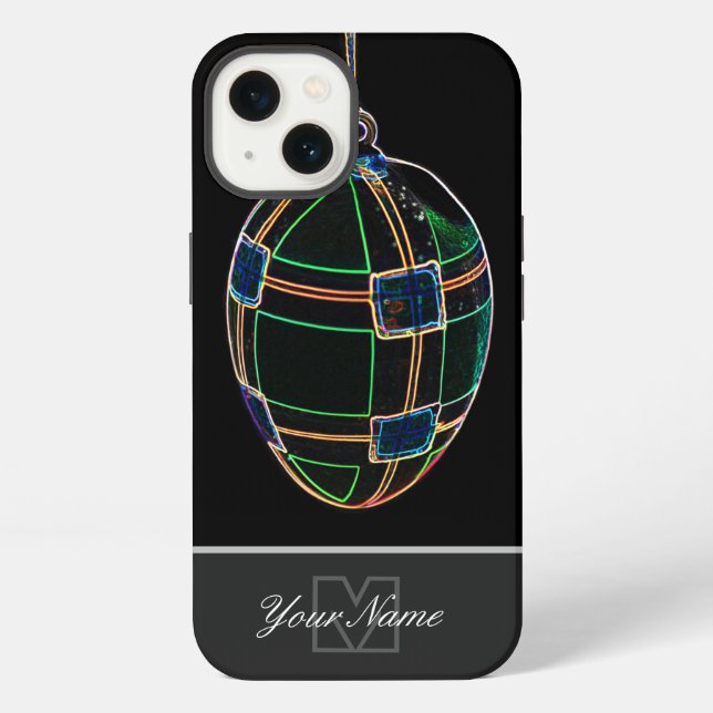 Neon-Pop-Art Frohe Ostern Ei mit Monogramm! Case- iPhone Hülle (Rückseite)
