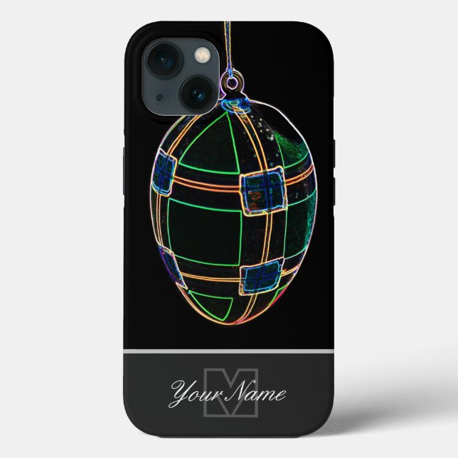 Neon-Pop-Art Happy Ostereier mit Monogram! Tasche- Case-Mate iPhone Hülle (Rückseite)