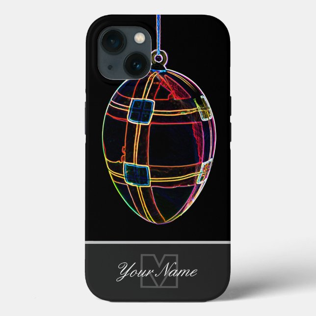 Neon-Pop-Art Happy Ostereier mit Monogram! Tasche- Case-Mate iPhone Hülle (Rückseite)