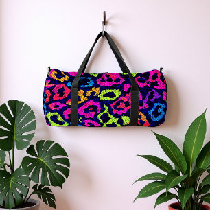 Neon Pop Art Leopardenmuster Duffle Bag
